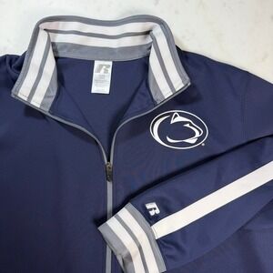 Russell Athletic Penn State Track Jacket Mens XL Navy Blue Excellent Full Zip